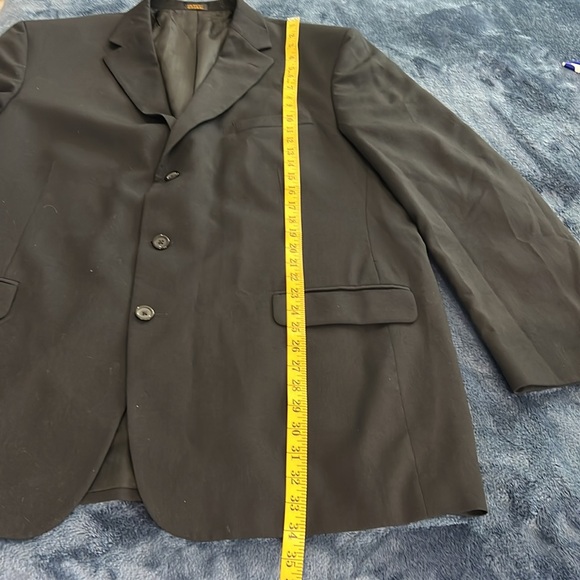 Stafford Men’s Black 100% Worsted Wool Suit Coat Size 48L Pre-owned - Picture 3 of 7